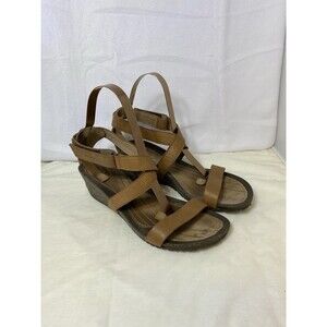 Teva Womens Cabrillo Brown Leather Strap S/N 1007732 Wedge Sandals Size 10